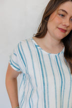 The Oasis Shirt in Aegean Stripe