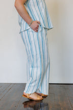 The Oasis Pants in Aegean Stripe