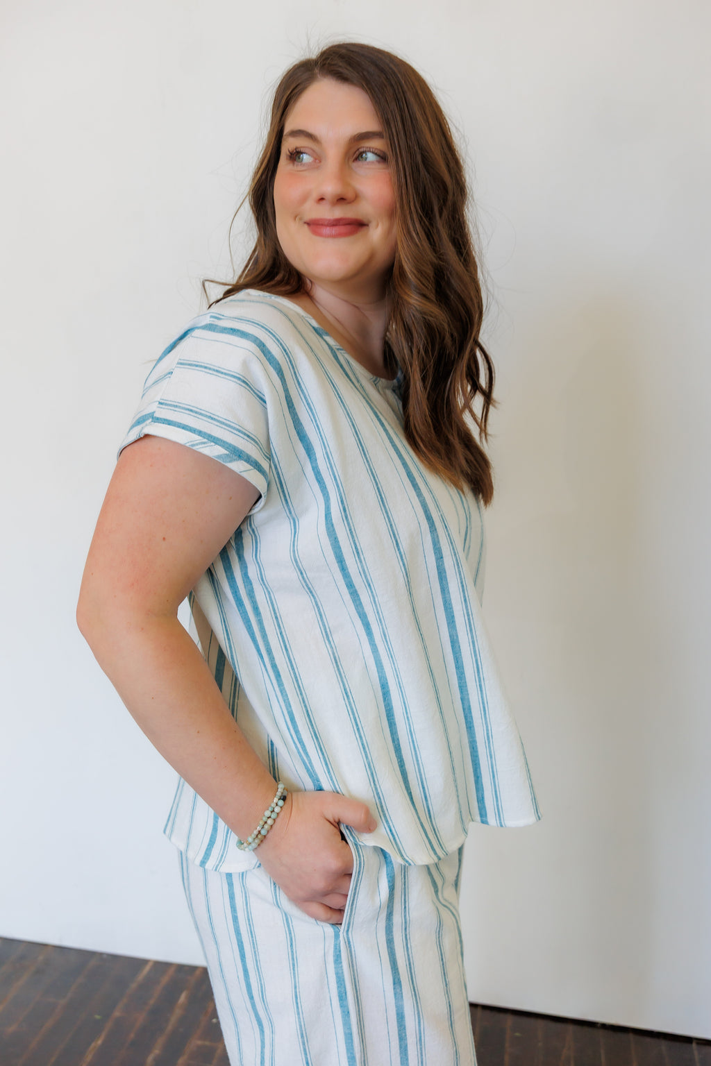 The Oasis Shirt in Aegean Stripe