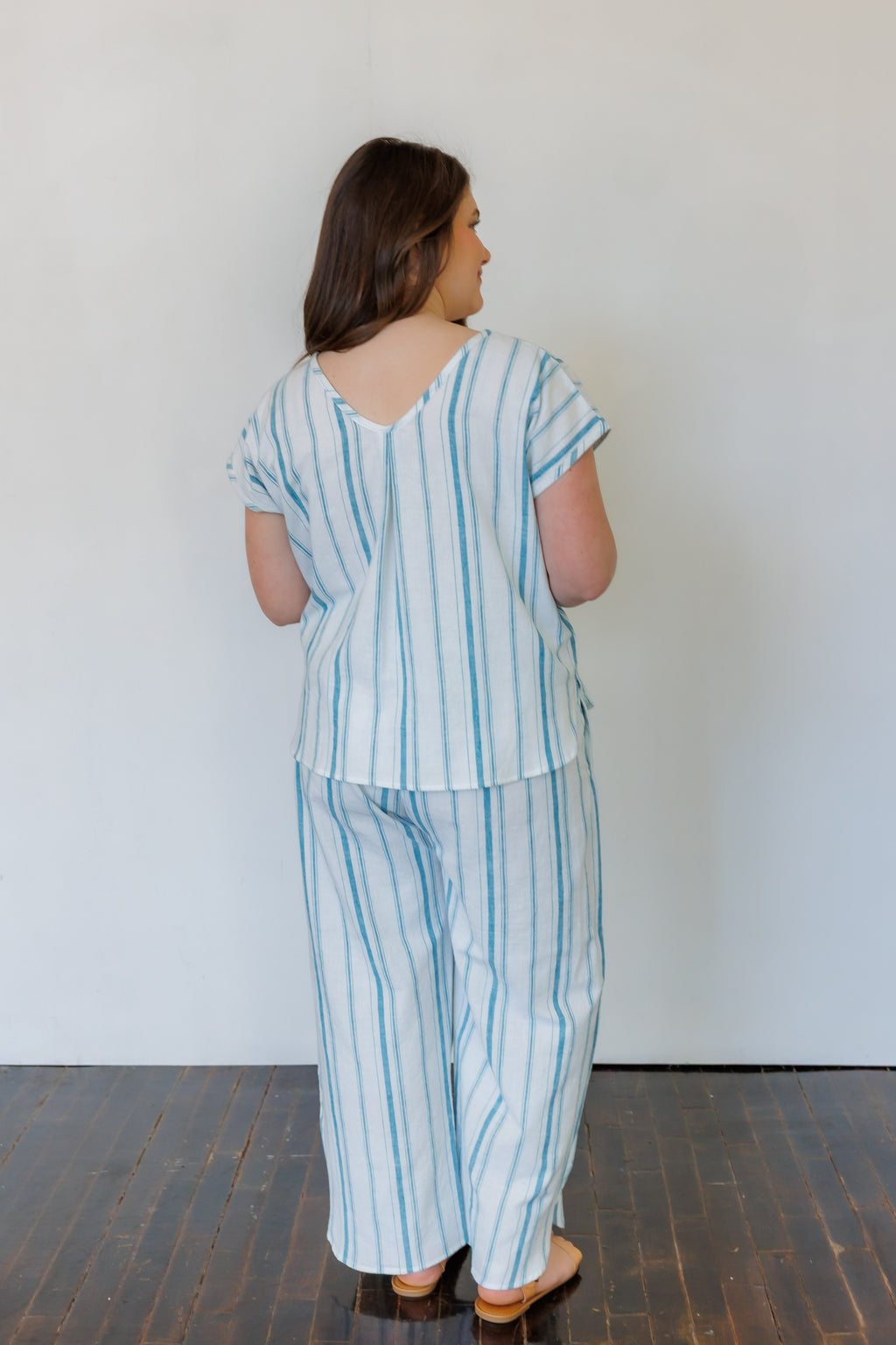 The Oasis Pants in Aegean Stripe