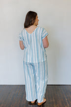 The Oasis Pants in Aegean Stripe