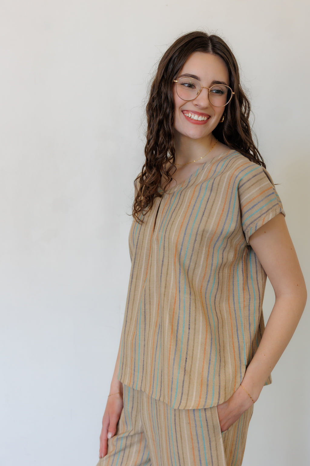 The Oasis Shirt in Hazel Stripe