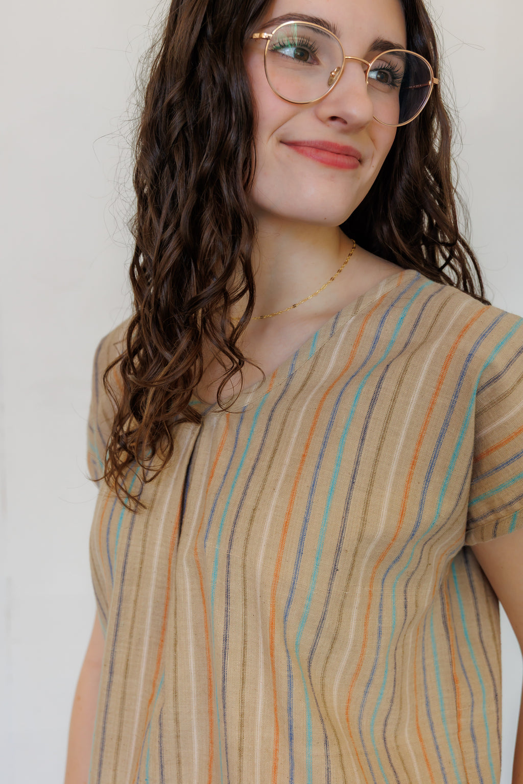 The Oasis Shirt in Hazel Stripe