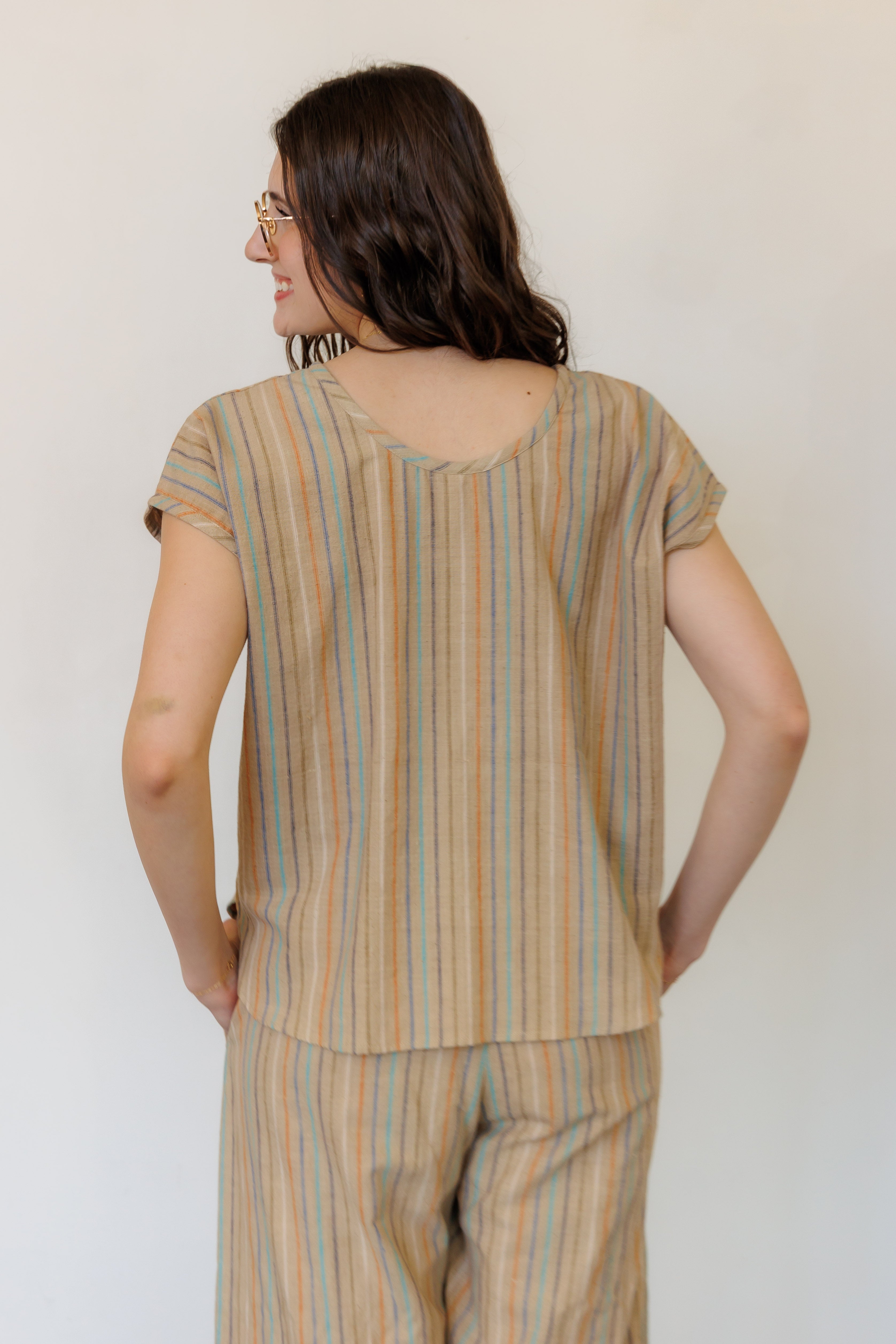 The Oasis Shirt in Hazel Stripe
