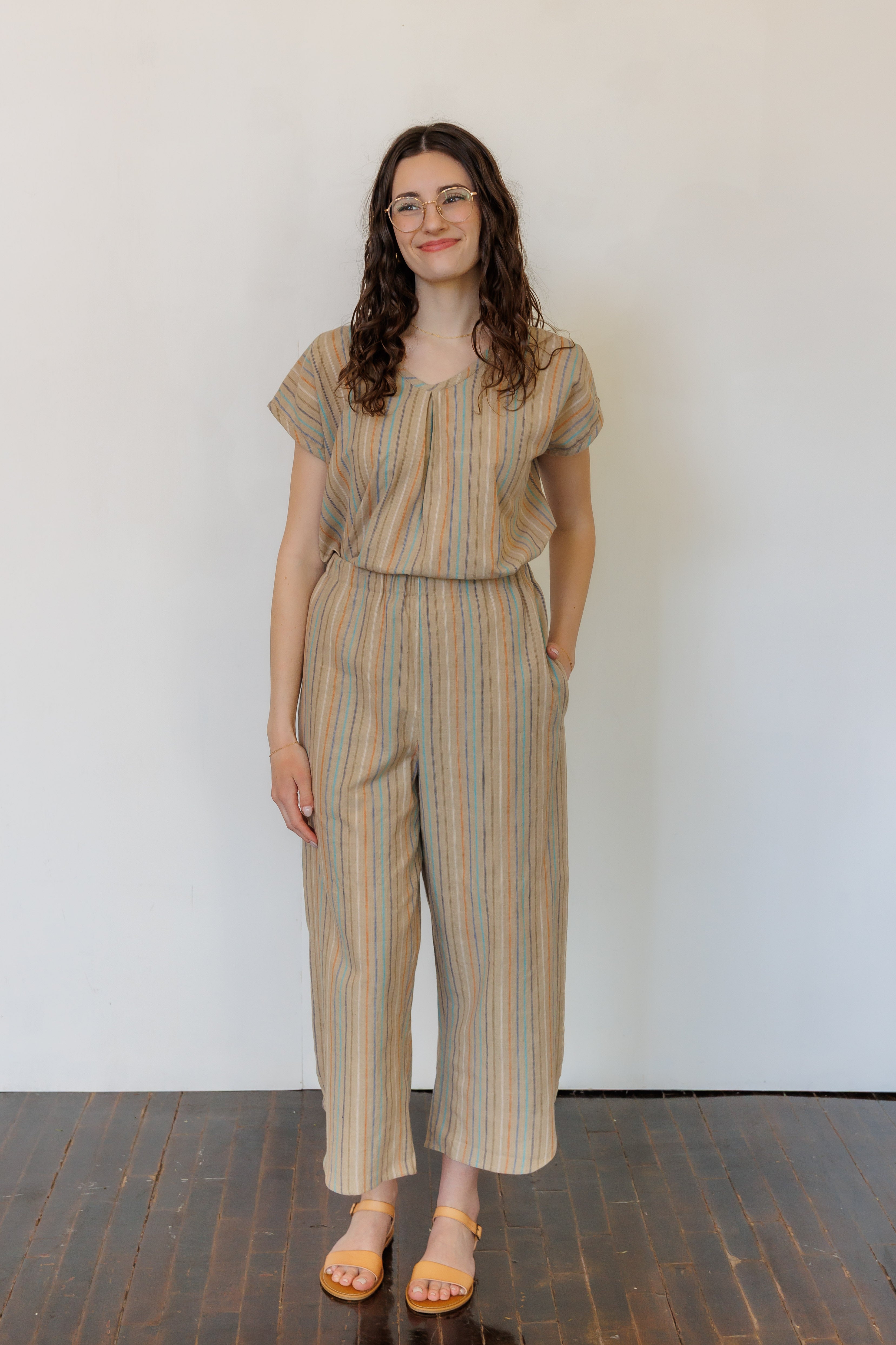 The Oasis Pants in Hazel Stripe