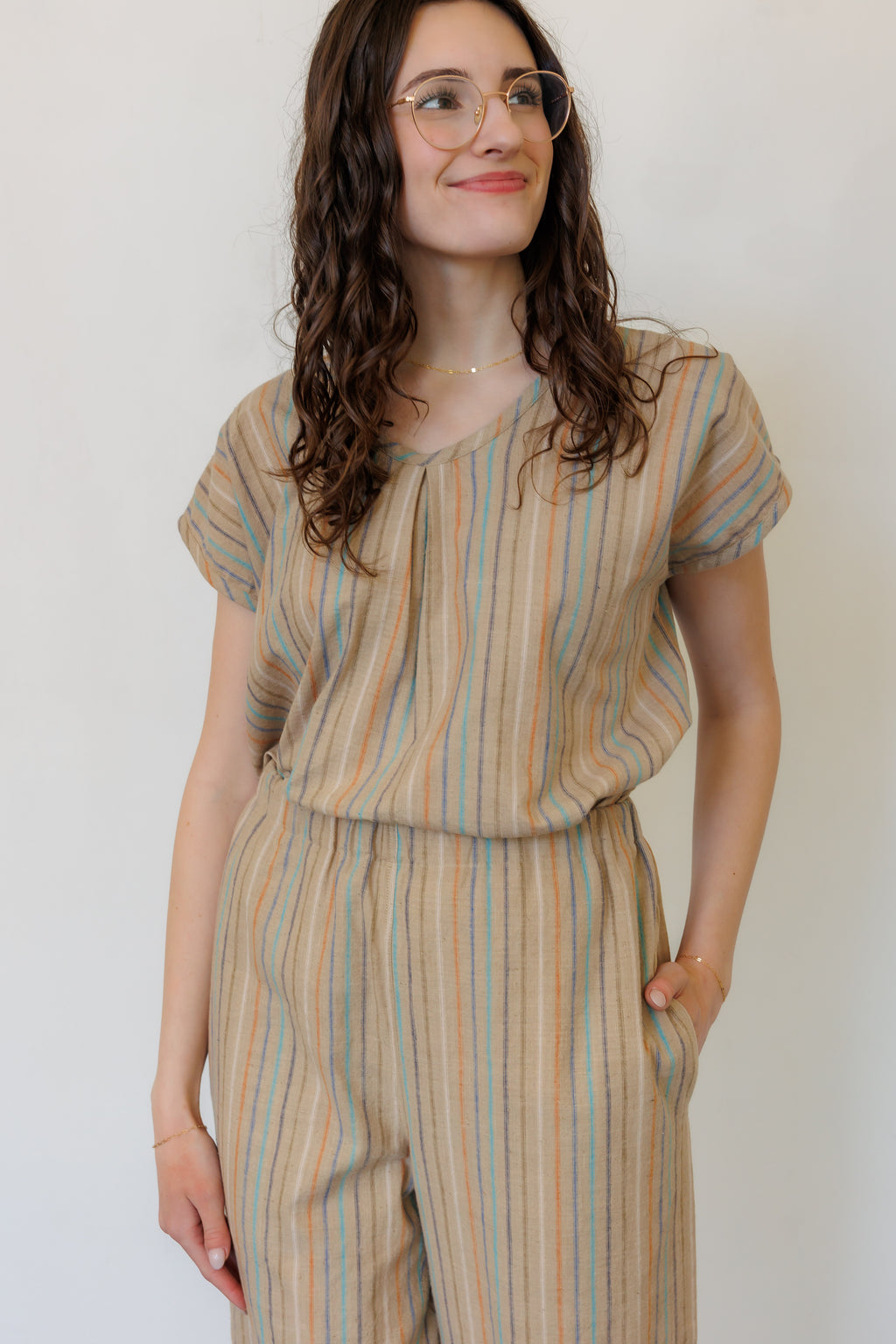 The Oasis Pants in Hazel Stripe