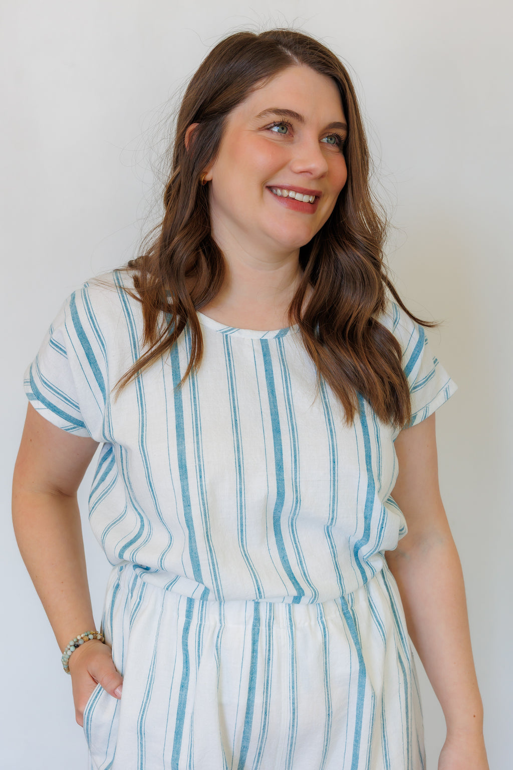 The Oasis Shirt in Aegean Stripe