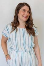 The Oasis Shirt in Aegean Stripe