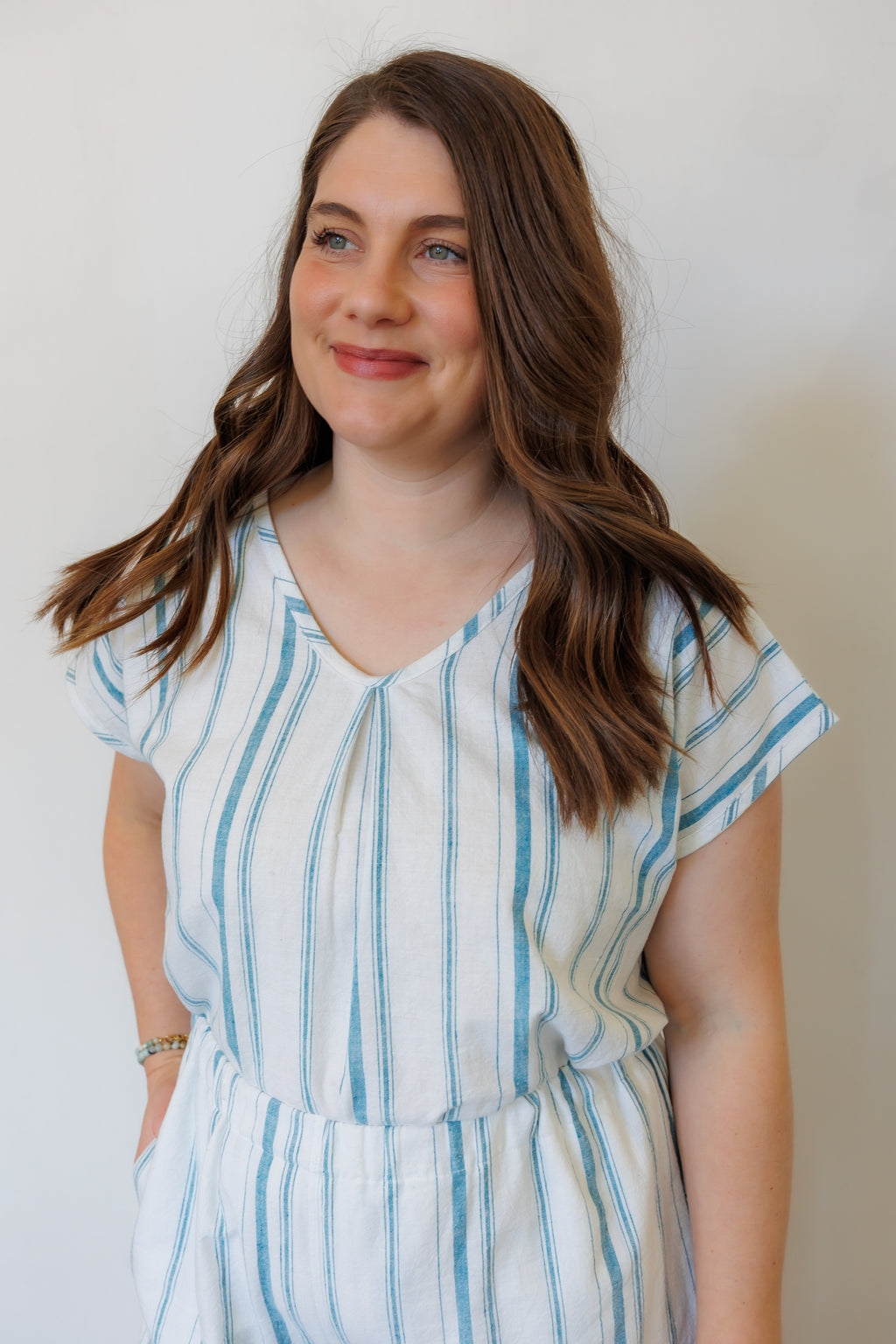 The Oasis Shirt in Aegean Stripe