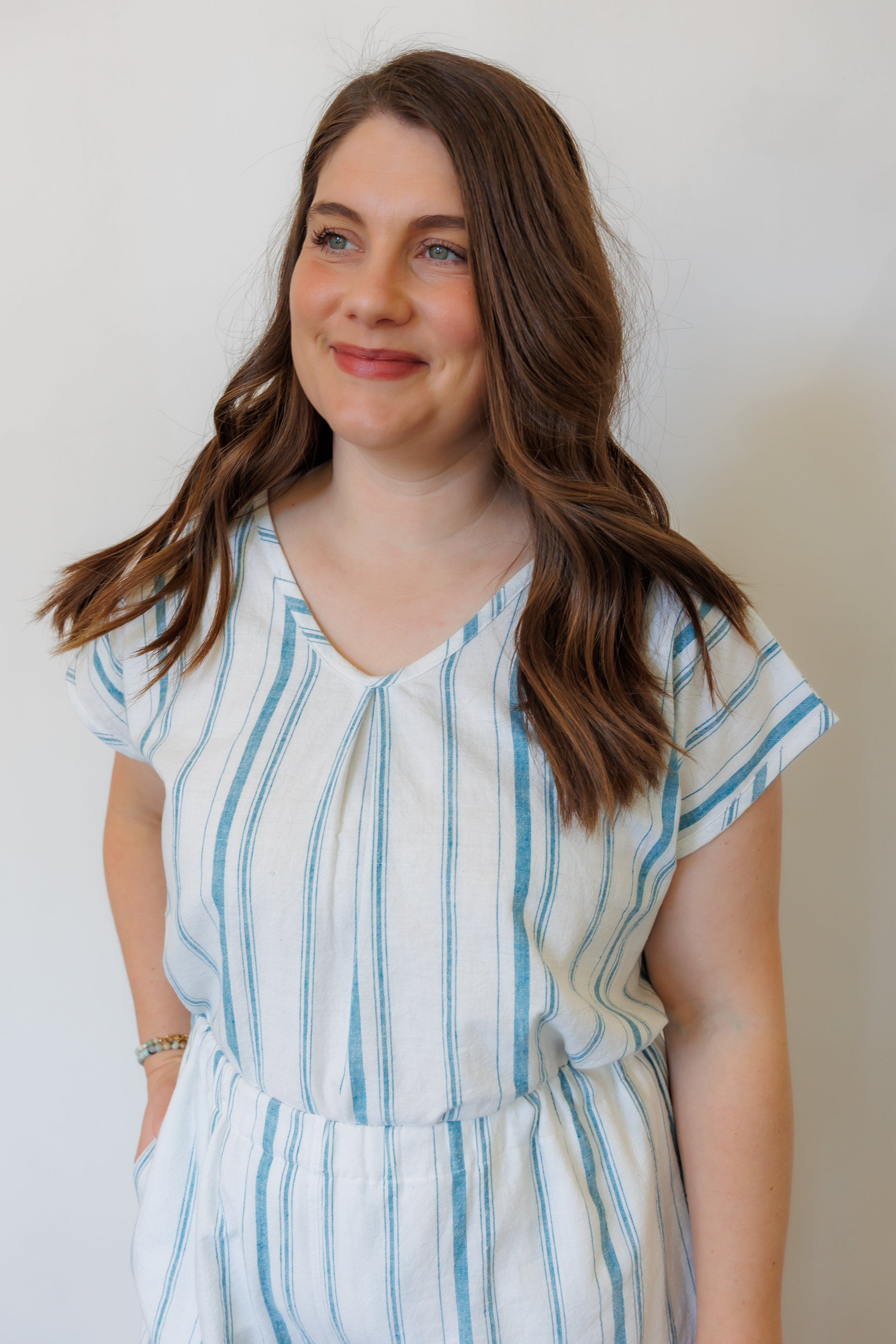 The Oasis Shirt in Aegean Stripe