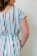 The Oasis Pants in Aegean Stripe