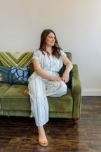 The Oasis Pants in Aegean Stripe
