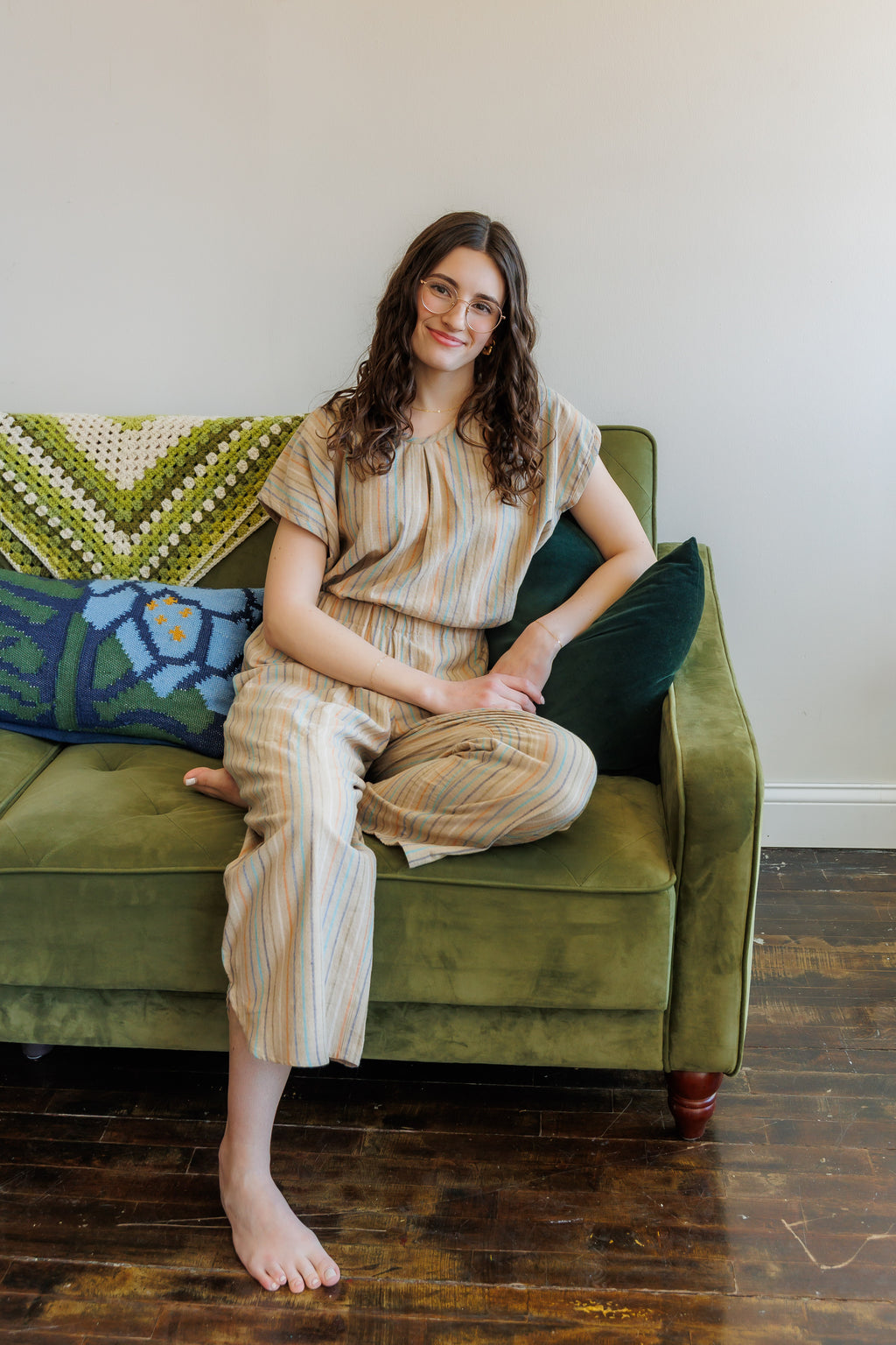 The Oasis Pants in Hazel Stripe