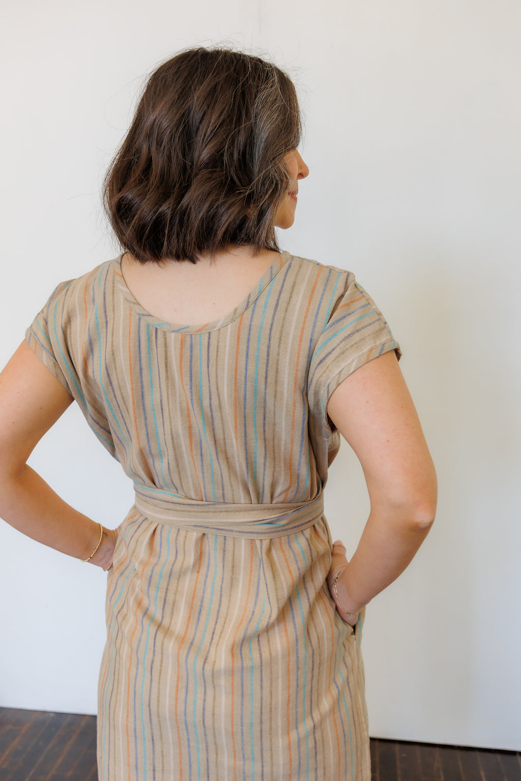 The Serene Kaftan Dress in Hazel Stripe