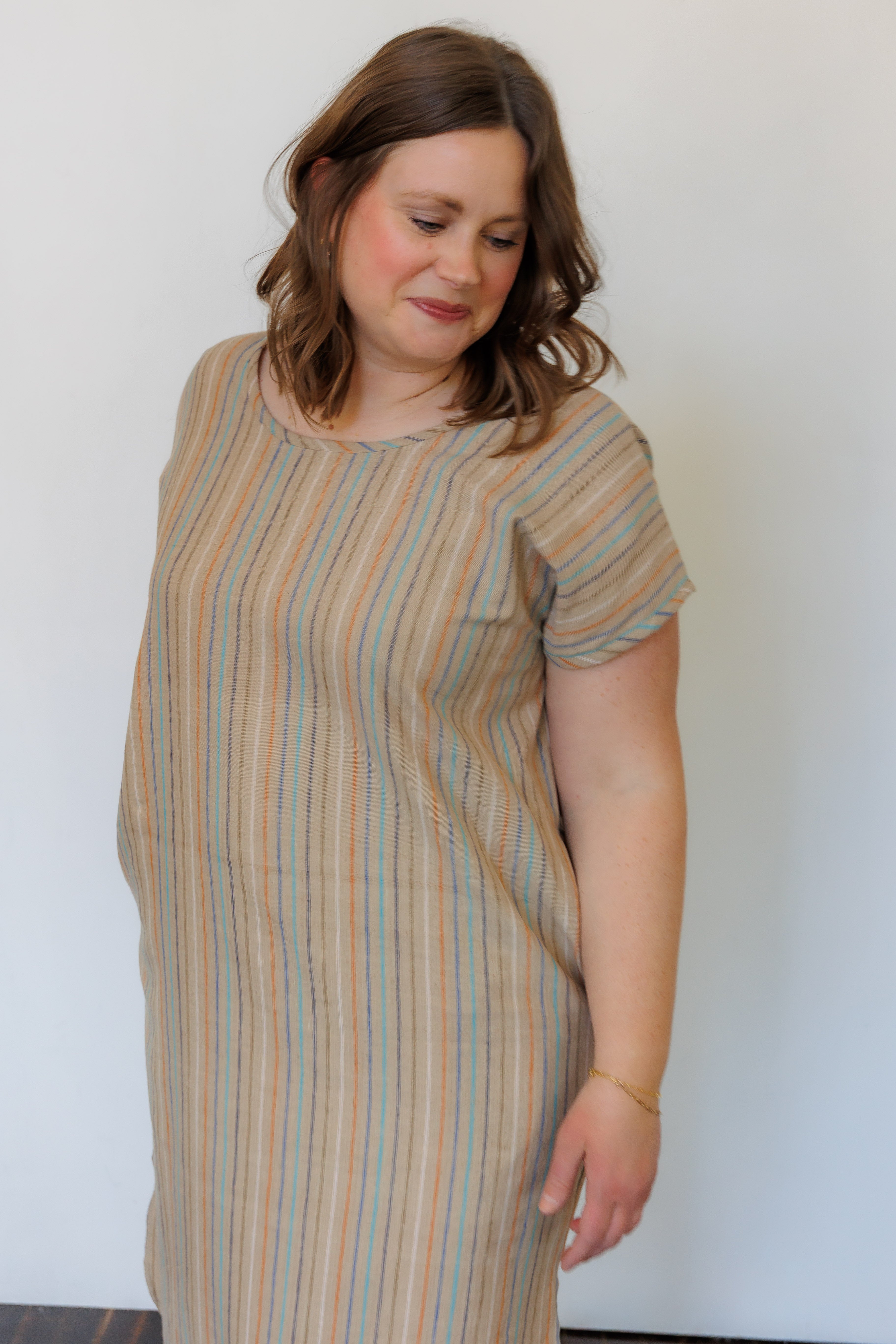 The Serene Kaftan Dress in Hazel Stripe
