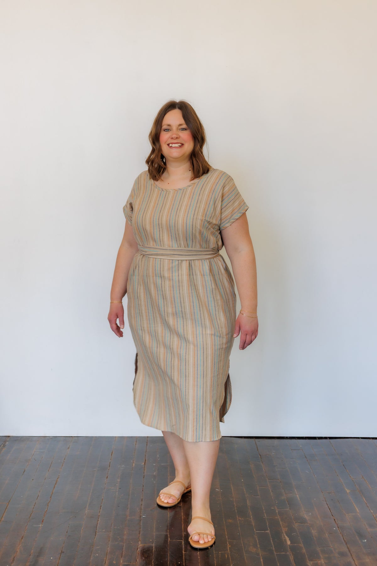The Serene Kaftan Dress in Hazel Stripe