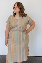 The Serene Kaftan Dress in Hazel Stripe