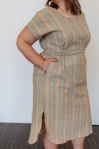 The Serene Kaftan Dress in Hazel Stripe