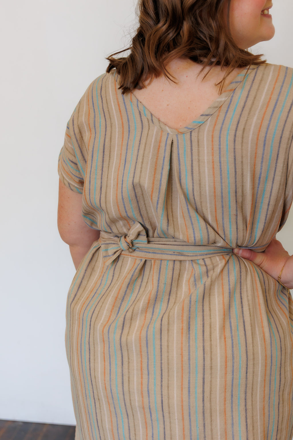 The Serene Kaftan Dress in Hazel Stripe