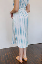 The Serene Kaftan Dress in Aegean Stripe