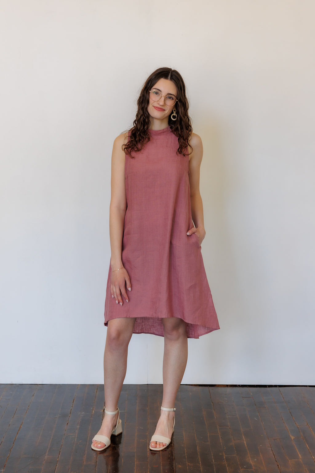 The Riverine Dress in Lilac Linen