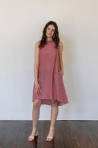 The Riverine Dress in Lilac Linen