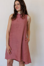 The Riverine Dress in Lilac Linen