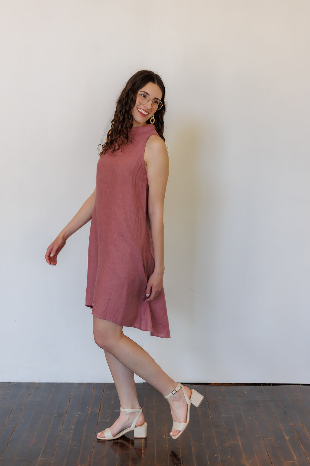 The Riverine Dress in Lilac Linen