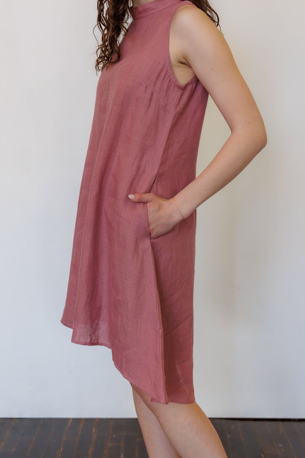 The Riverine Dress in Lilac Linen