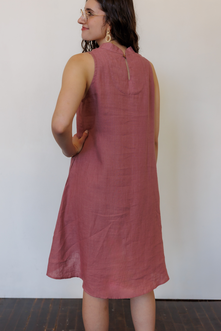 The Riverine Dress in Lilac Linen