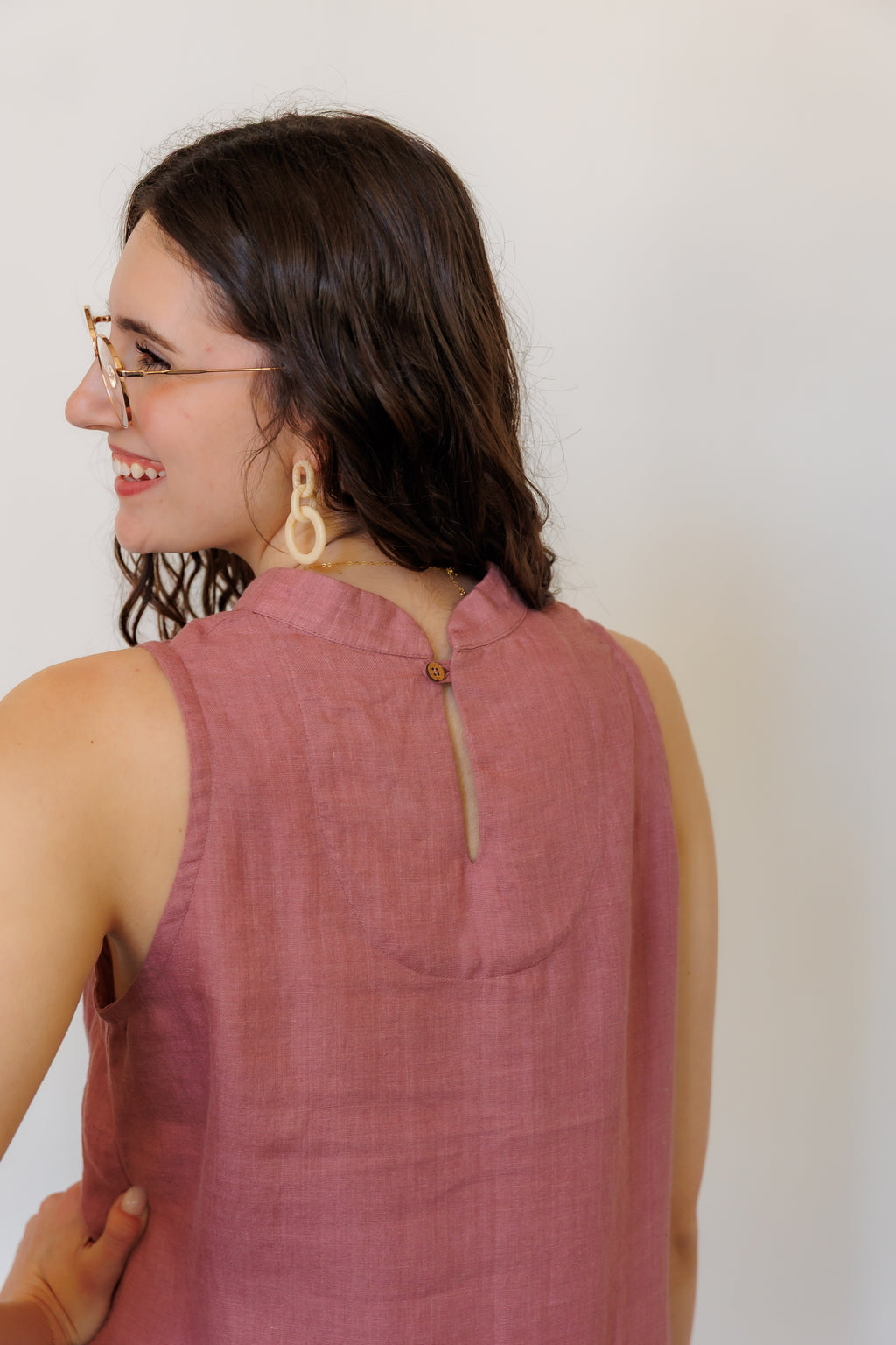The Riverine Dress in Lilac Linen