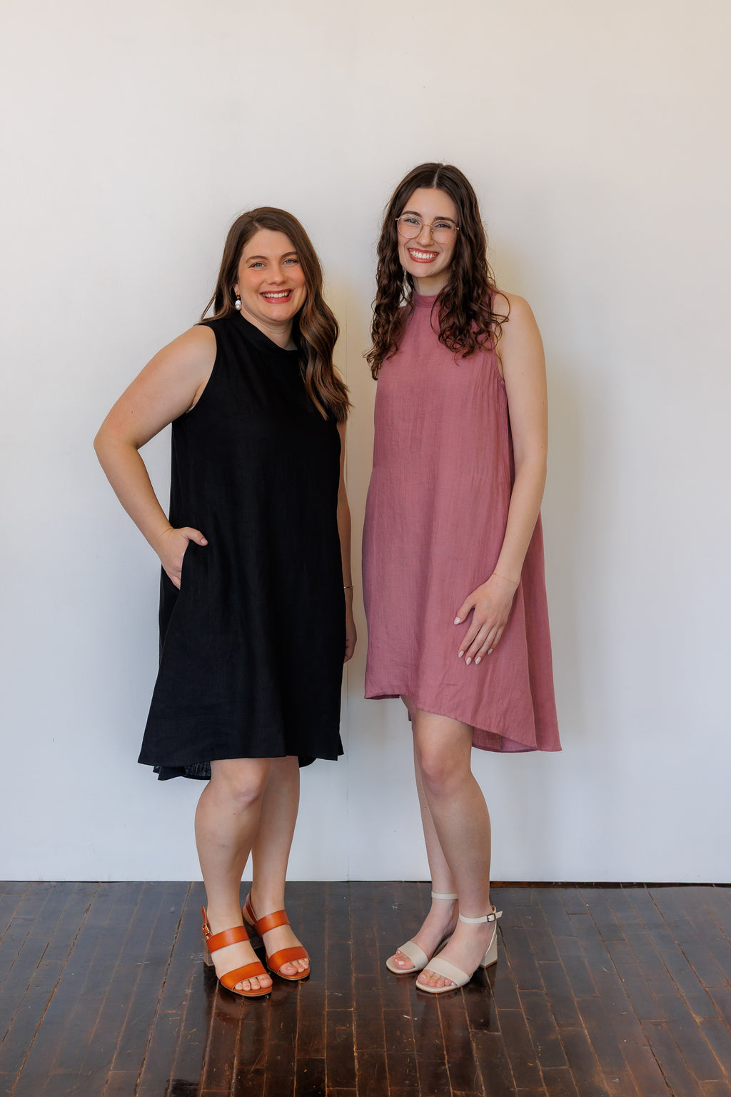 The Riverine Dress in Black Linen