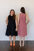 The Riverine Dress in Lilac Linen