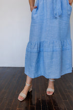 The Traverse Dress in Blue Linen