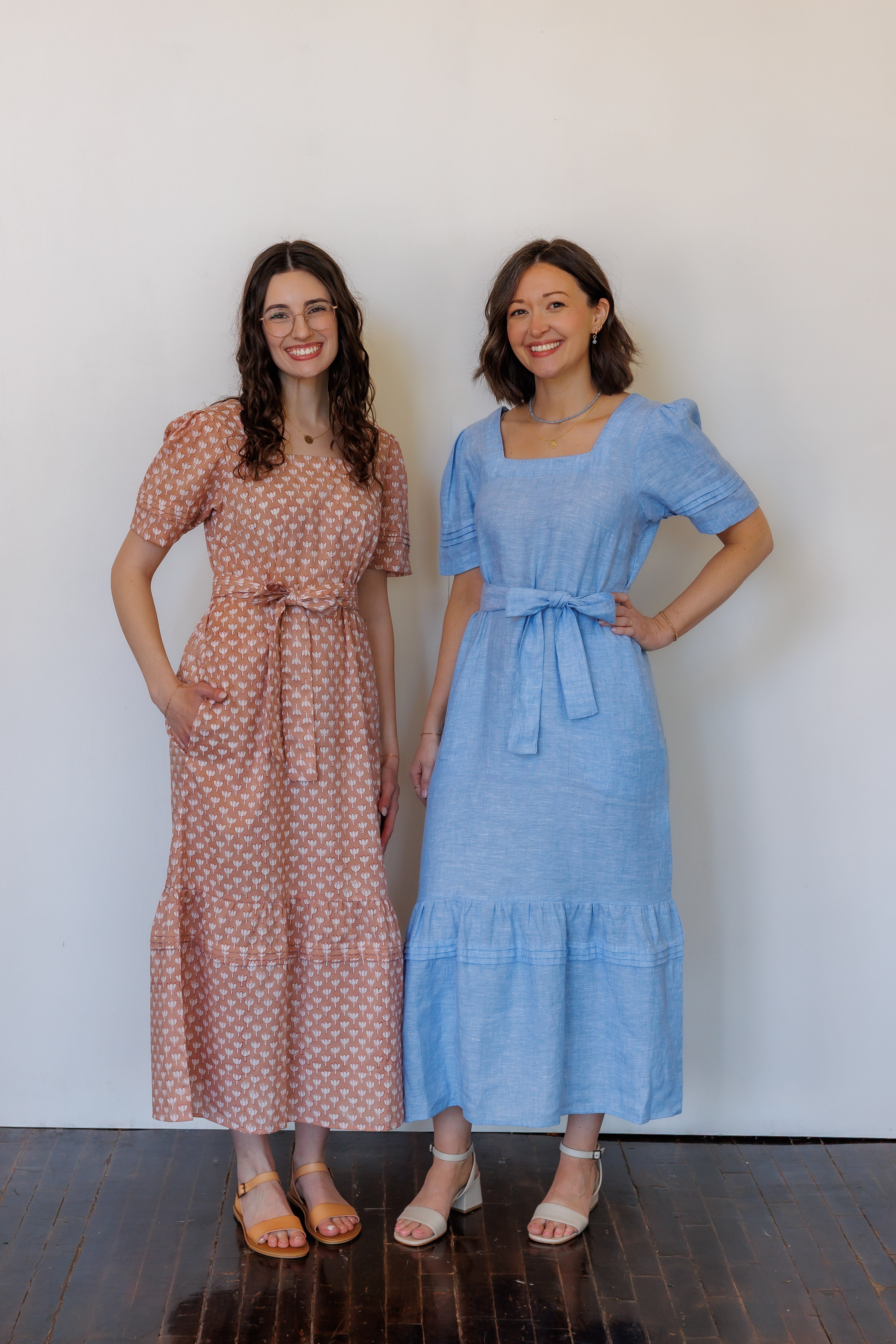 The Traverse Dress in Pink Block Print