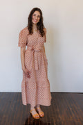 The Traverse Dress in Pink Block Print