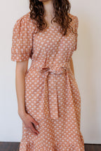 The Traverse Dress in Pink Block Print