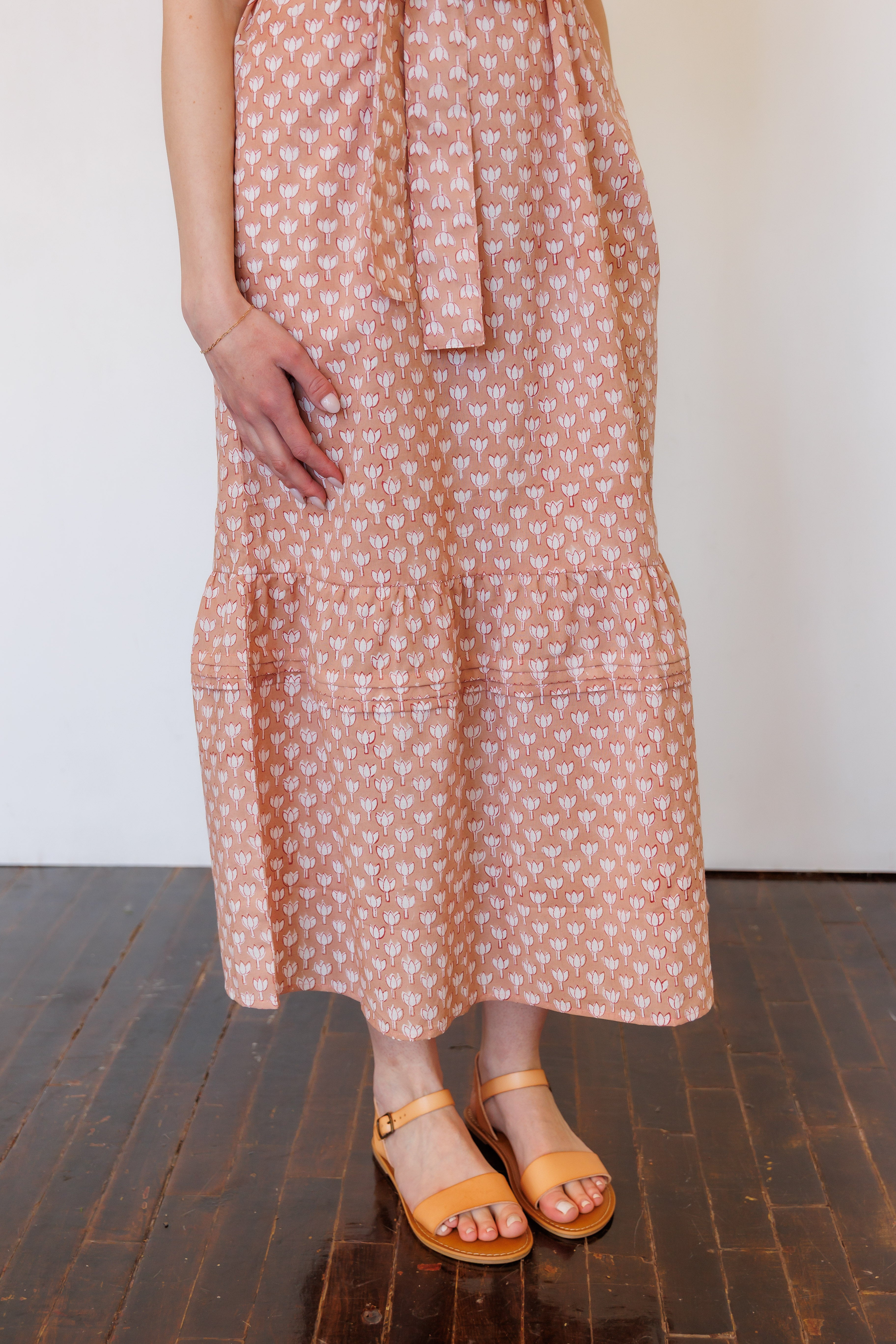 The Traverse Dress in Pink Block Print