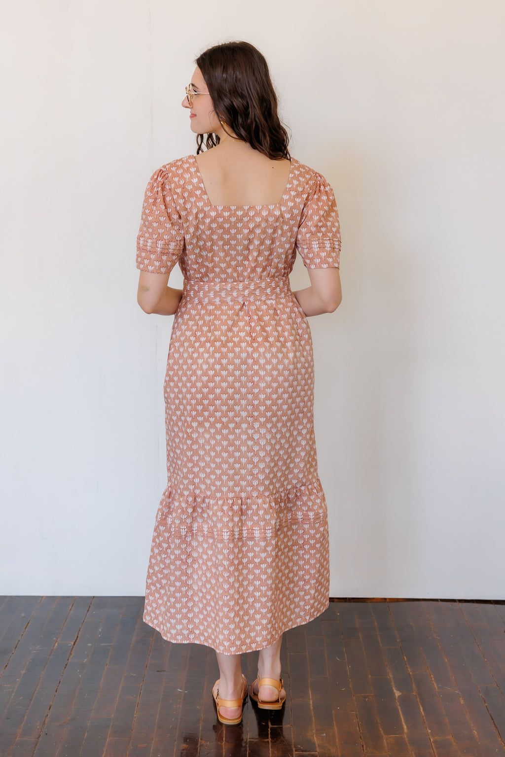 The Traverse Dress in Pink Block Print