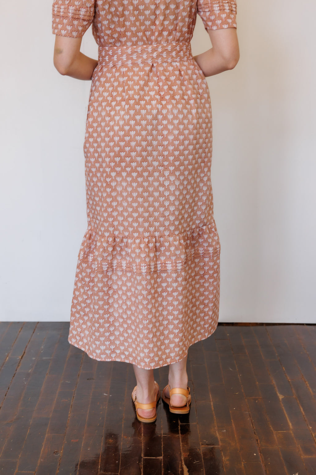 The Traverse Dress in Pink Block Print