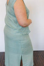 The Willow Wrap Skirt in Sage Green