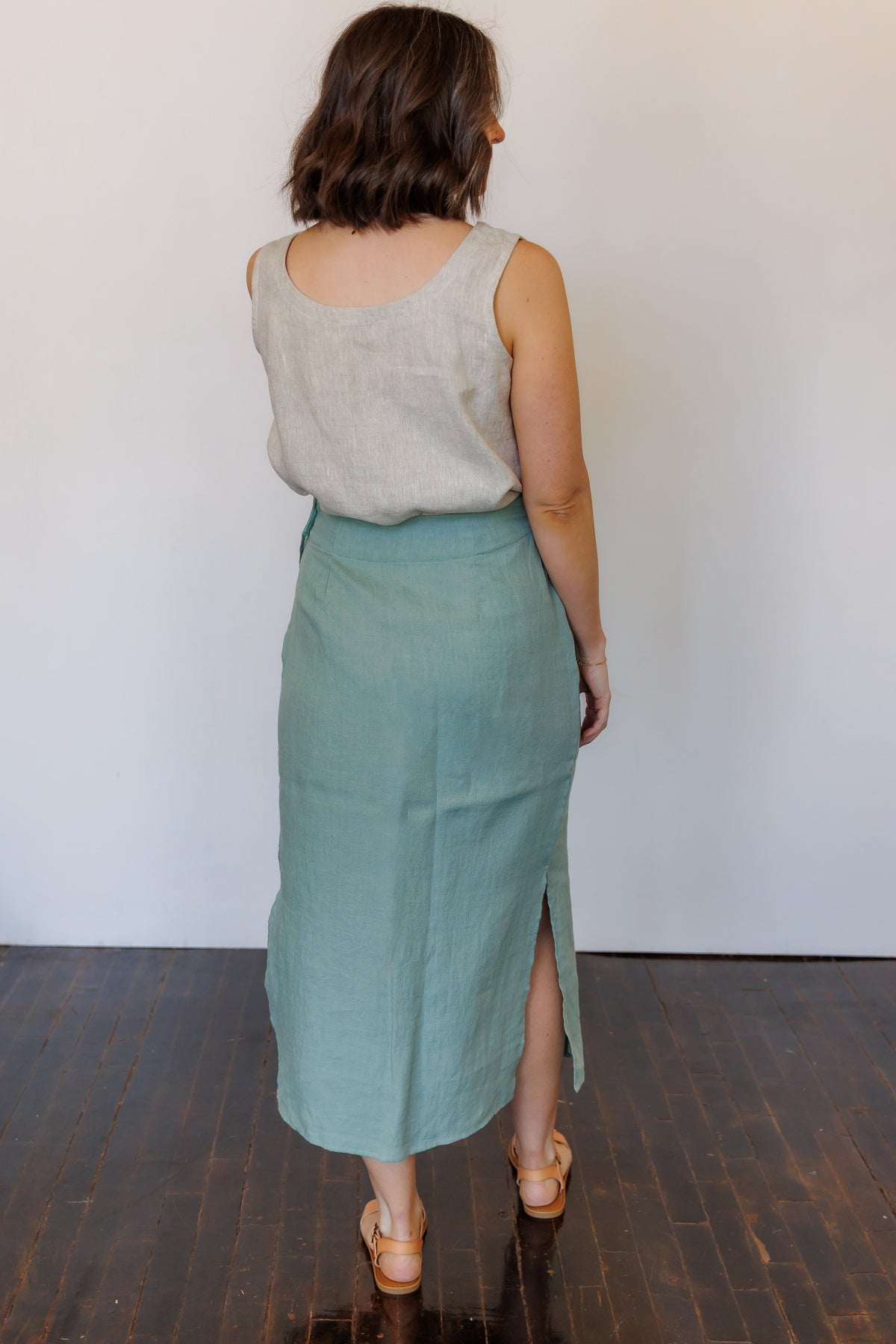 The Willow Wrap Skirt in Sage Green