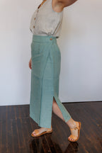 The Willow Wrap Skirt in Sage Green