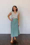 The Willow Wrap Skirt in Sage Green