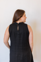 The Riverine Dress in Black Linen