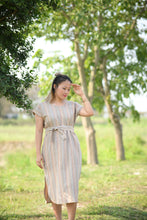 Load image into Gallery viewer, The Serene Kaftan Dress in Aegean Stripe
