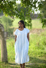 Load image into Gallery viewer, The Serene Kaftan Dress in Aegean Stripe
