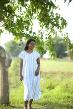 Load image into Gallery viewer, The Serene Kaftan Dress in Aegean Stripe
