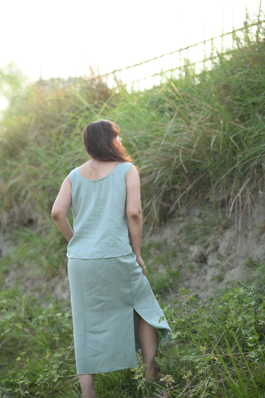 The Willow Wrap Skirt in Sage Green