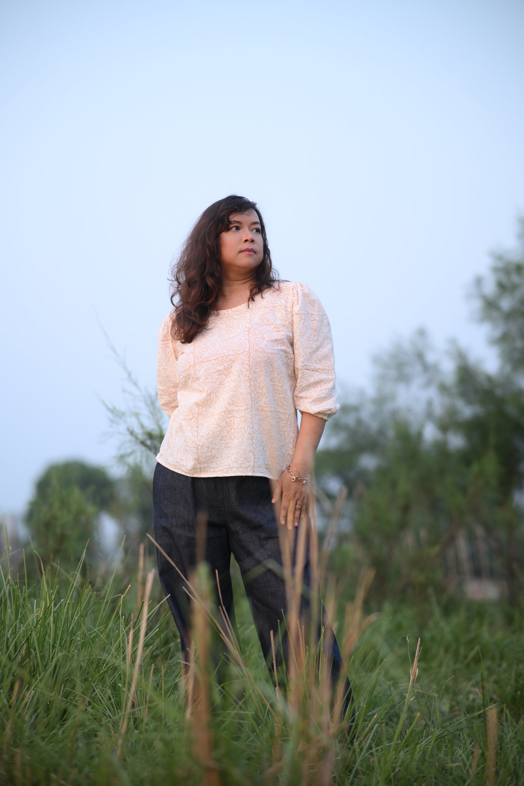 The Flora Top in Flora Blush